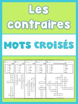 French Opposites Crossword Puzzles by little helper | TPT