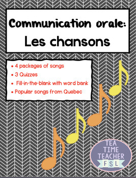 Preview of French Oral Comprehension - popular French songs / les chansons populaires