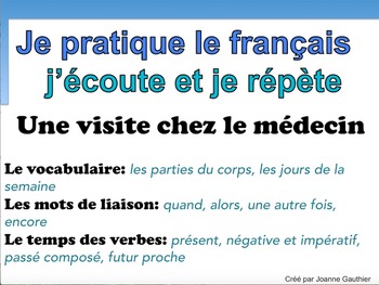 Preview of French Oral Practice-Une pratique orale: une visite chez le médecin