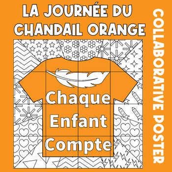 Preview of French Orange Shirt Day Collaborative Poster Art Coloring page | Chandail Orange