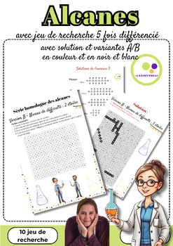Preview of French: Organic Chemistry | Alkanes Word Search Alcanes