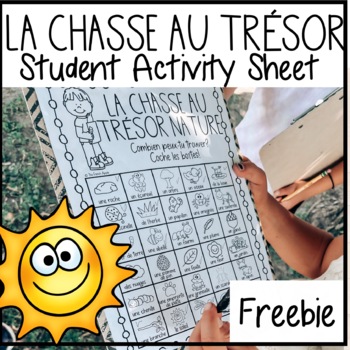 Preview of French Outdoor Scavenger Hunt FREEBIE ~ Distance Learning