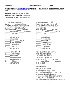 Preview of French Partitive - Les cornichons!