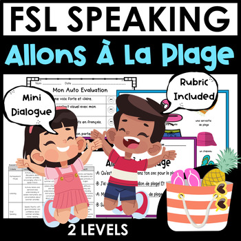 Preview of French Partner Conversation (Dialogue) À La Plage  | Beginners