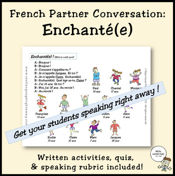 Preview of French Partner Conversation - Enchanté(e)