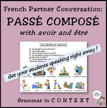 Preview of French Partner Conversation: Le week-end (passé composé with être and avoir)
