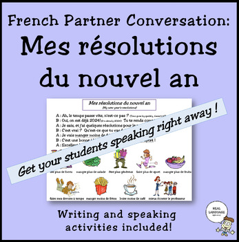 Preview of French Partner Conversation : Mes résolutions du nouvel an (aller + infinitive)
