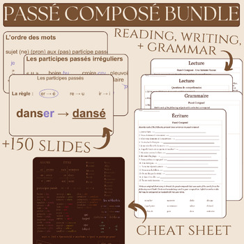 Preview of French Passé Composé Education Bundle