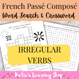 French Passé Composé Word Search and Crossword: Irregular 