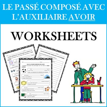 Preview of French Passé Composé with AVOIR WORKSHEETS