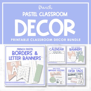 Preview of French Pastel Classroom Decor Bundle