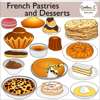Preview of French Pastries and Desserts Clip Art