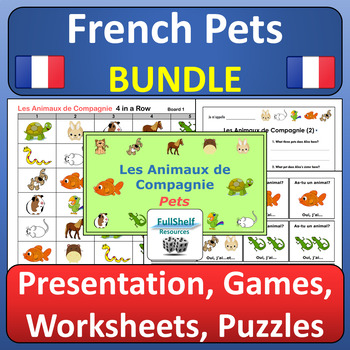 Preview of French Pets Unit Activities in French My Animals Mes Animaux de Compagnie BUNDLE