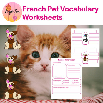Preview of French Pets Vocabulary Worksheets
