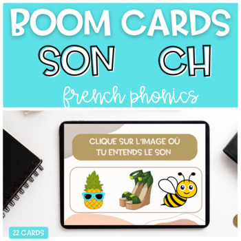 Preview of French Phonics Activities Sounds BOOM CARDS Le son CH Lecture CP | Digital Game