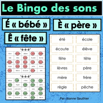 French Phonics Bingo Le Bingo Des Sons E E E By Ms Joanne Tpt