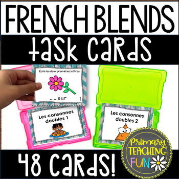 Preview of French Phonics Blends Activities, Consonant Blends Task Cards and BINGO, Gr. 1-2