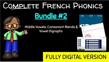 Preview of French Phonics DISTANCE LEARNING - Picture/Word Sort Bundle #2