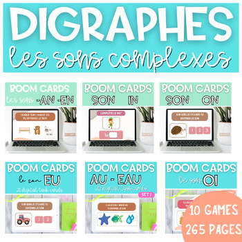 Preview of French Phonics Digraphs Complex Sounds BUNDLE BOOM CARDS | Les sons complexes