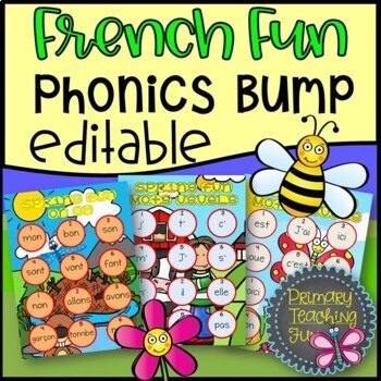Preview of French Phonics Bump Games--Fun Editable Diphthong and Digraph Game Boards