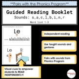 French Phonics - Guided Reading Booklet - sounds s,a,c,l,b,i,n,r