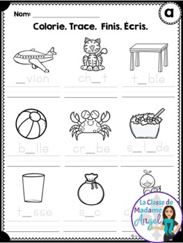French Phonics Printables: Mes premiers sons (voyelle a)