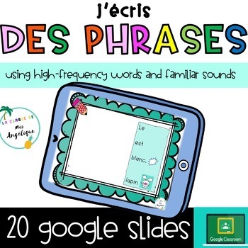 Preview of French Phonics Sight words GOOGLE SLIDES Phrases mots outils fréquents | LEVEL 1