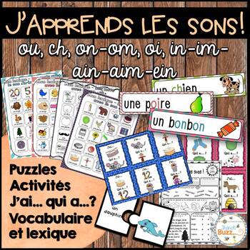 Preview of French Phonics & Sounds Activities - Sons ON-OM, OI, OU, CH, IN-IM-AIN-AIM-EIN