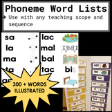 French Phonics Word Lists - Illustrated *over 330 pictures*