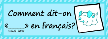 Preview of French Phrase Poster - Comment dit-on _ en français?/How do you say it in French