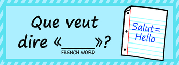 Preview of French Phrase Poster - Que veut dire (French Word)?/What is it saying?