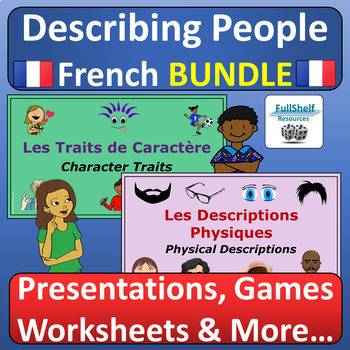 Preview of French Physical Appearance and Personality Descriptions Units BIG BUNDLE