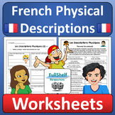 French Physical Descriptions Worksheets Les Descriptions P