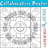 FRENCH Empathy, Kindness Collaborative Coloring Poster: Be