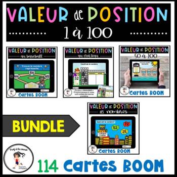 Preview of French Place Value Bundle | Valeur de position  BOOM CARDS Distance Learning