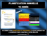 French: Planification annuelle complète 4e année