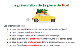 Preview of French Play - Success Criteria (DIGITAL RESOURCE)