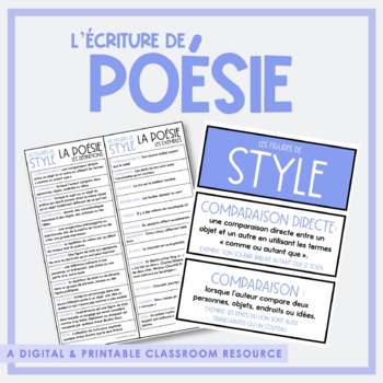 Preview of French Poetry Writing Activities | L'écriture de poésie