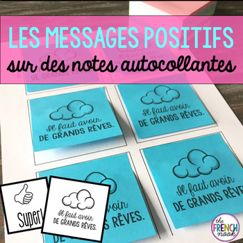 Preview of French Positive Message Sticky Notes Printables