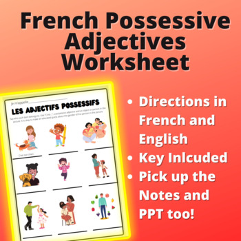 Preview of French Possessive Adjectives Practice Worksheet