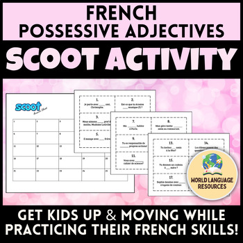Preview of French Possessive Adjectives Scoot Activity - Les adjectifs possessifs