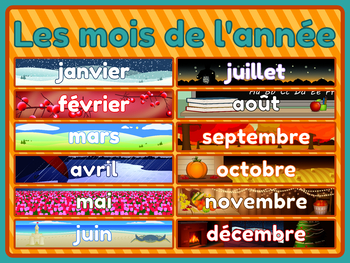 French Poster - 'Les mois de l'année' Months of the Year Poster by ...