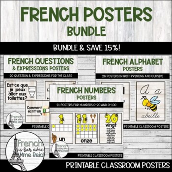 Preview of French Posters Bundle: Alphabet, Numbers & Questions/Expressions