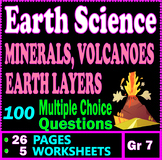 Earth Science. Earth Layers, Minerals, & Volcanoes. 5 Work