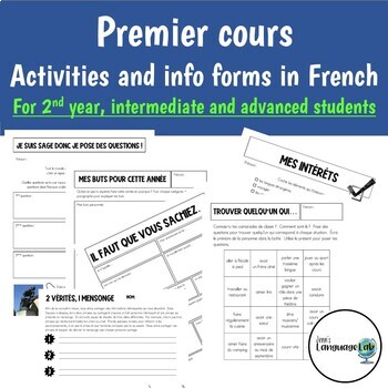 Preview of French - Premier cours/La rentrée - 2nd year, intermediate, and advanced French