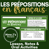 French Prepositions | Les prépositions | Lesson & Student 