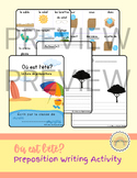 French Prepositions Writing Activity - Summer Class Book