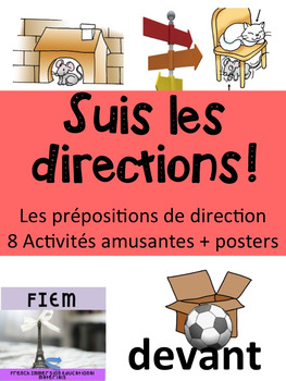 Preview of French: Prépositions de direction: Activités: écriture, lecture, écoute