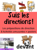 French: Prépositions de direction: Activités: écriture, le