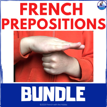 Preview of French Prepositions of place Presentation & Activities Google™ & Boom™  BUNDLE